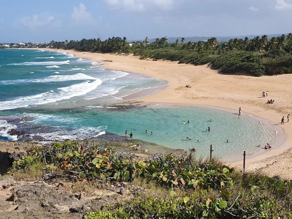 Scenic sandy beach along the northern coast of Puerto Rico